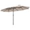 Costway - 15FT Patio Double-Sided Umbrella Crank Outdoor Garden Market Sun Shade - Beige-Front_Standard