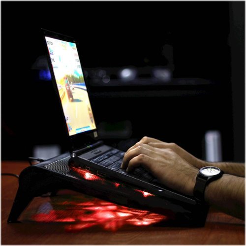 ENHANCE Gaming Laptop Cooling Pad Stand with LED Cooler Fans  & Dual USB Port - Red BUY IN EUROPE