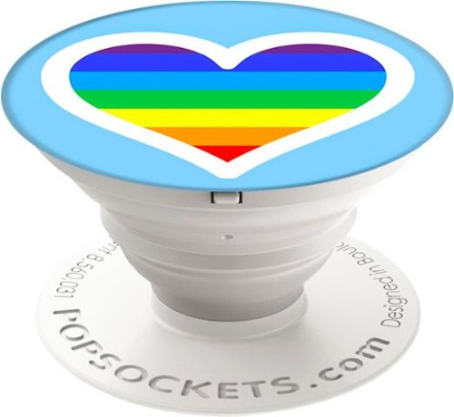  PopSockets - Finger Grip/Kickstand for Mobile Phones - Heart Rainbow