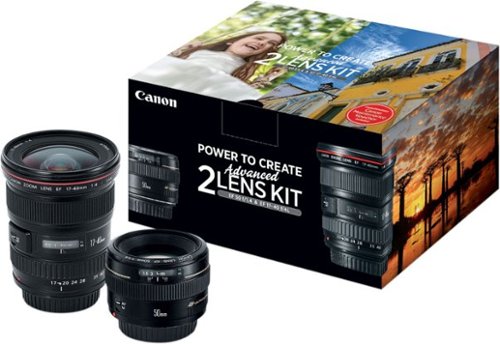 Canon - EF 17-40mm f/4L USM Wide-Angle Zoom and EF 50mm f/1.4 USM Lens Kit for DSLR - black