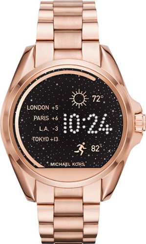 Michael Kors - Geek Squad Certified Refurbished Access Bradshaw Smartwatch 44.5mm Stainless Steel - Rose Gold