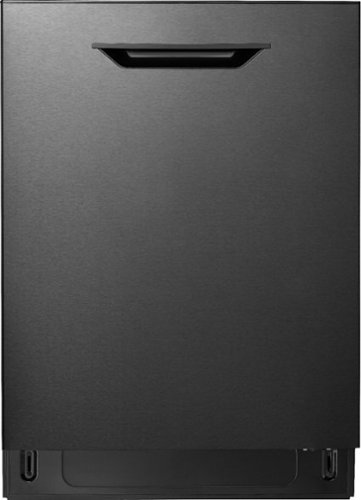 Insignia™ - 24" Top Control Built-In Dishwasher - Black stainless steel-Front_Standard 