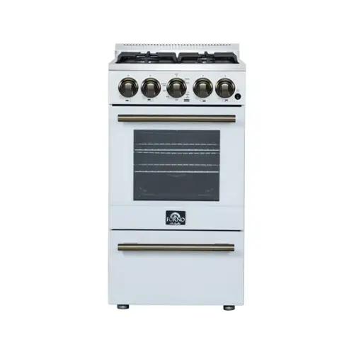 Front. Forno Appliances - Lamazze 2.05 Cu. Ft. Freestanding Gas Range - White.