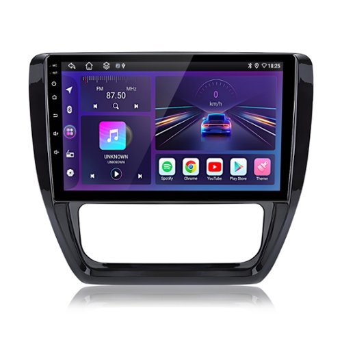 Junsun - For VW Jetta 6 2011-2018 10" 8 Core carplay 4+64GB Android 15 Car Stereo Radio GPS Navi RDS WIFI SWC Bluetooth - Black-Front_Standard 