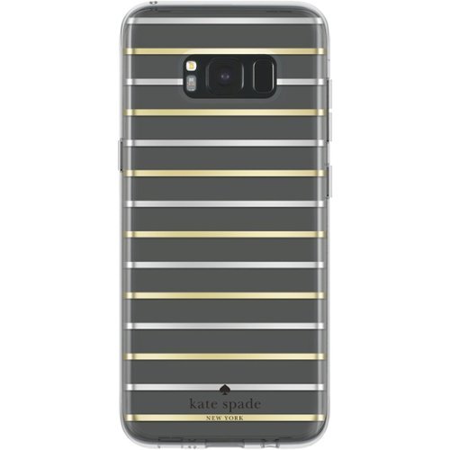 kate spade new york - Hardshell Case for Samsung Galaxy S8+ - Silver/gold/surprise stripe clear-Front_Standard 
