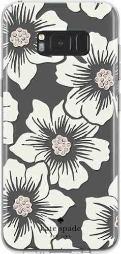 kate spade new york - Hardshell Case for Samsung Galaxy S8+ - Cream with stones/hollyhock floral clear-Front_Standard 