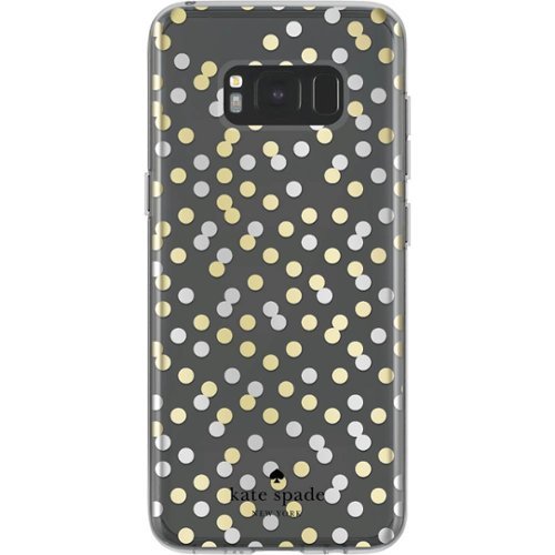 kate spade new york - Hardshell Case for Samsung Galaxy S8 - Silver/gold/all over confetti dot clear-Front_Standard 