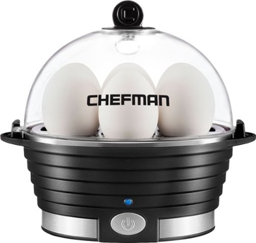  Chefman - Electric Egg Cooker + Boiler, Quickly Makes 6 Eggs, BPA-Free - Black