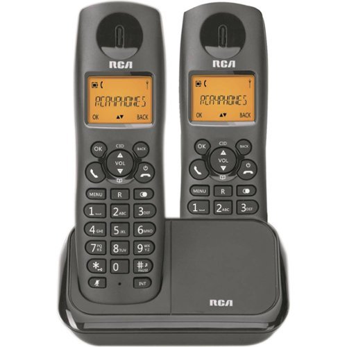 RCA - RCA-2161-2BKGA DECT 6.0 Expandable Cordless Phone System - Gloss Black-Angle_Standard 