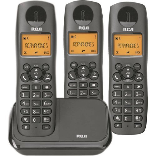  RCA - RCA-2161-3BKGA DECT 6.0 Expandable Cordless Phone System - Gloss Black