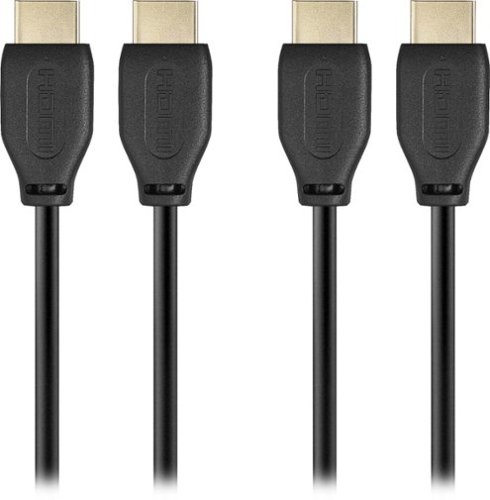  Dynex™ - 6' 4K Ultra HD HDMI Cable (2-Pack) - Black