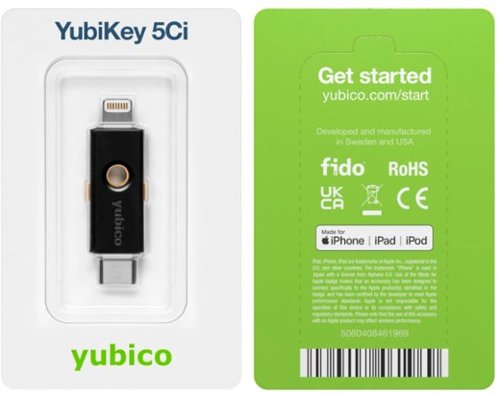 Yubico YubiKey 5Ci - Two-Factor Authentication Security Key, Dual Connectors for Lightning/USB-C - FIDO Certified - Black GLOBAL SHIPPING