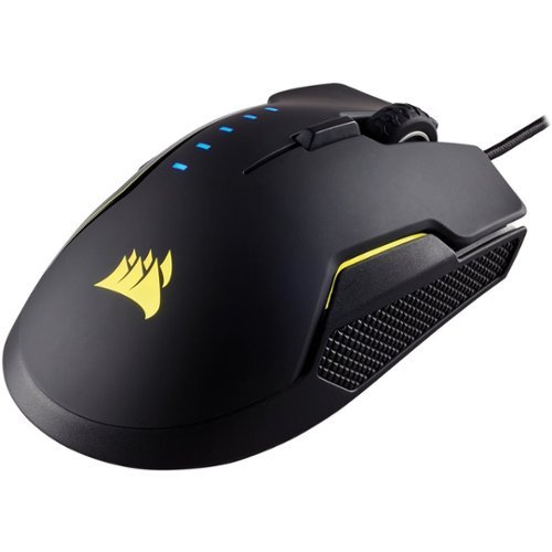 CORSAIR - GLAIVE Wired Optical Gaming Mouse with RGB Lighting - Black-Front_Standard 