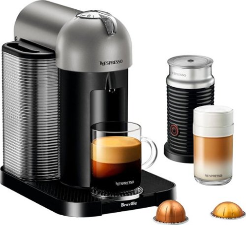 Nespresso - Vertuo Coffee Maker and Espresso Machine with Aeroccino Milk Frother by Breville - Titan-Front_Standard 