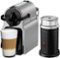 Nespresso - Inissia Espresso Machine with Aeroccino Milk Frother by DeLonghi - Silver-Front_Standard