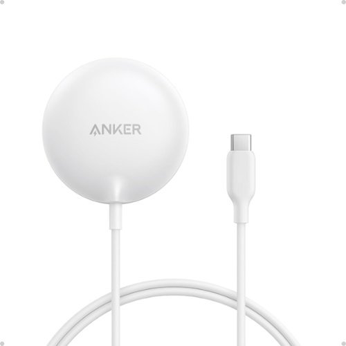 Anker - Zolo Magnetic Wireless Charger, Qi2 Certified 15W MagSafe-Compatible Wireless Charging Pad - White-Front_Standard 