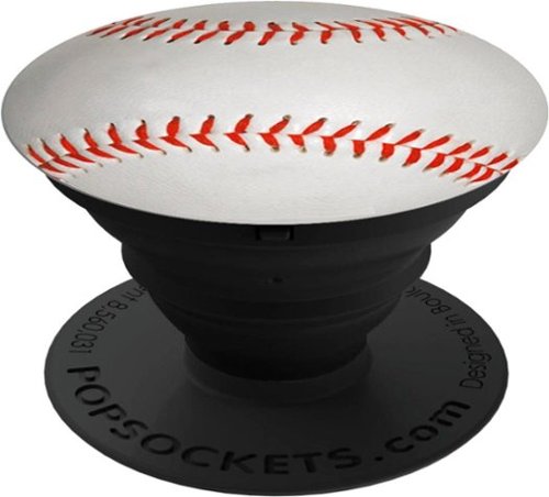  PopSockets - Baseball Finger Grip/Kickstand for Mobile Phones - Gray/Gray