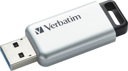 Verbatim - Store 'n' Go Secure Pro 64GB USB 3.0 Flash Drive - Silver-Front_Standard 