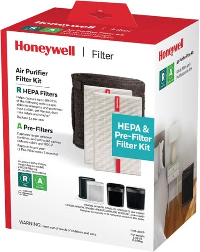 Honeywell - HEPA Air Purifier Filter Value Kit - A and R Filters - Black White