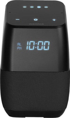  Insignia™ - Voice™ Smart Bluetooth Speaker and Alarm Clock with Google Assistant - Black