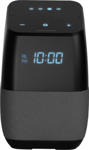  Insignia™ - Voice™ Smart Bluetooth Speaker and Alarm Clock with Google Assistant - Gray