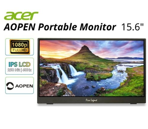 Acer - Refurbished Excellent - AOPEN 16PM1Q 15.6" Portable LCD Monitor Full HD 1920x1080 IPS 60Hz 4ms HDMI - Gray-Front_Standard 