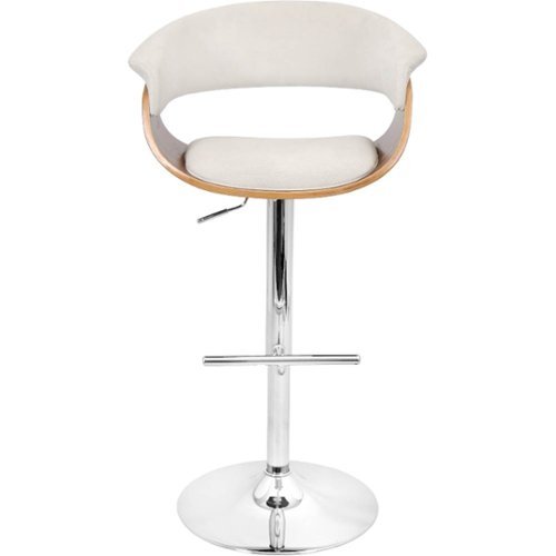Photos - Chair Vintage LumiSource -  Mod Polyester Fabric Barstool - Walnut/Cream BS-JY-VM 