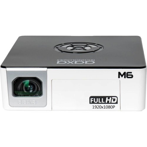 AAXA - M6 1080P Pico Projector with On-Board Media Player - Black/White