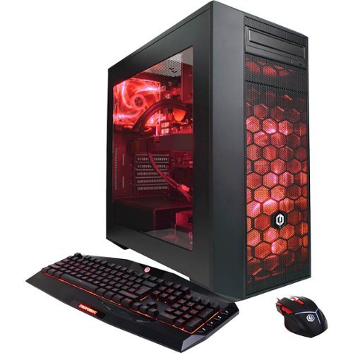 CyberPowerPC - Desktop - Intel Core i7 - 8GB Memory - NVIDIA GeForce GTX 1060 - 2TB Hard Drive - Black/Red-Front_Standard 
