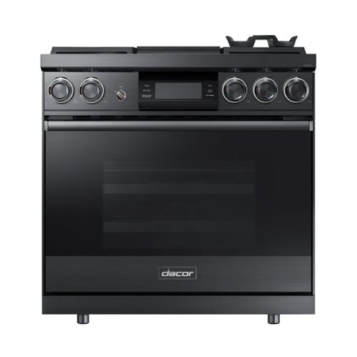 Dacor - Contemporary 4.8 Cu. Ft. Freestanding Dual Fuel Four Part Pure Convection Range with Steam-Assist, NG, High Altitude - Graphite stainless steel
