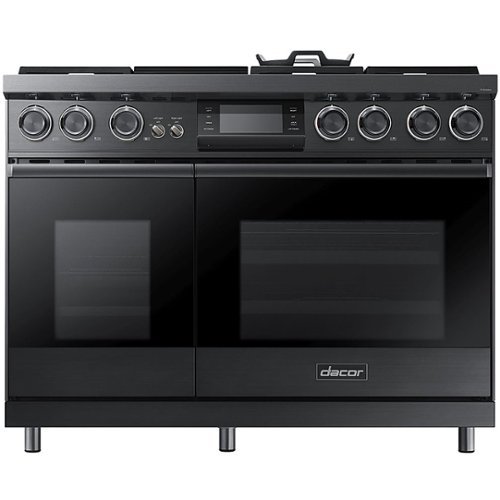 Dacor - Contemporary 6.6 Cu. Ft. Freestanding Double Oven Dual Fuel Four Part Convection Range with RealSteam, NG, High Altitude - Graphite stainless steel