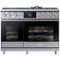 Dacor - Contemporary 6.6 Cu. Ft. Freestanding Double Oven Dual Fuel Four Part Convection Range with RealSteam, LP, High Altitude - Silver Stainless Steel-Front_Standard