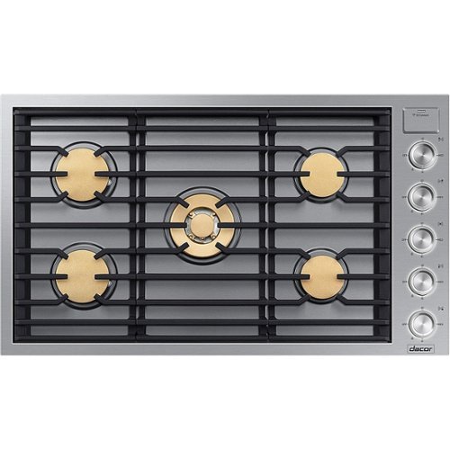 Dacor - Contemporary 36" Built-In Gas Cooktop with 4 Burners with SimmerSear™ and Griddle, Natural Gas, High Altitude - Silver stainless steel