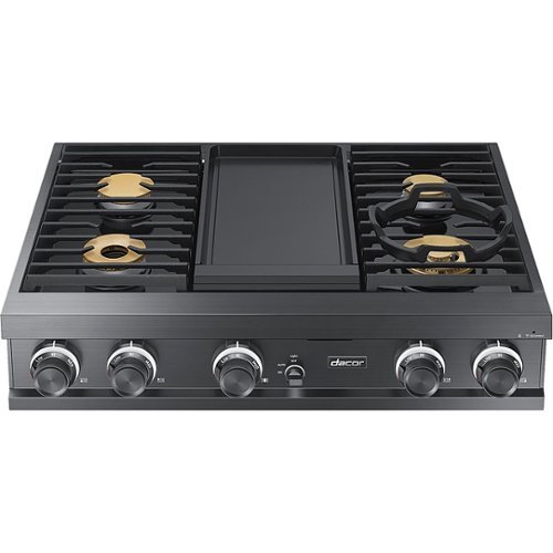 Dacor - Contemporary 36" Built-In Gas Cooktop with 4 Burners with SimmerSear™ and Griddle, Liquid Propane, High Altitude - Graphite stainless steel