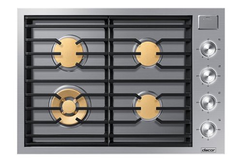 Dacor - Contemporary 30" Built-In Gas Cooktop with 4 burners with SimmerSear, Liquid Propane Convertible - Silver Stainless Steel