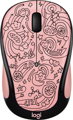  Logitech - M325c Doodle Collection Wireless Optical Mouse - Peaches N' Dream