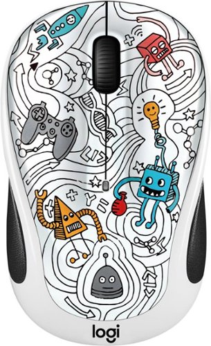  Logitech - M325c Doodle Collection Wireless Optical Mouse - Techie White