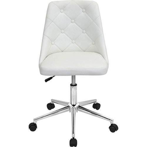 LumiSource - Marche Chrome Office Chair - White