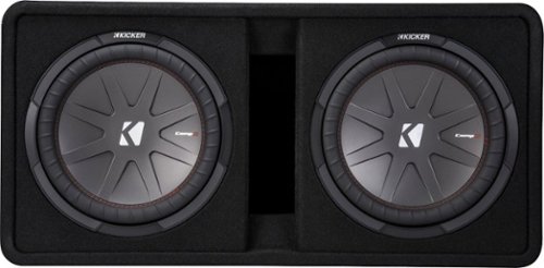 KICKER - CompR Dual 12" Dual-Voice-Coil 2-Ohm Subwoofers with Enclosure - Black