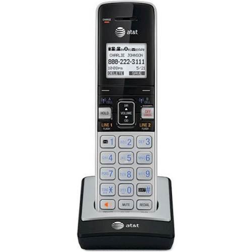 AT&T - DECT 6.0 Cordless Expansion Handset for Expandable Phone System - Silver/Black-Angle_Standard 