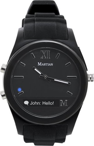  Martian - Notifier Smartwatch for Select Android and Apple® iOS Cell Phones - Black