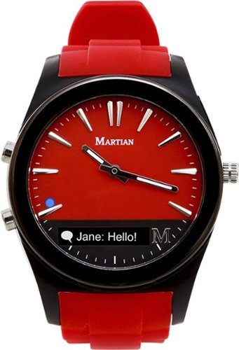  Martian - Notifier Smartwatch for Select Android and Apple® iOS Cell Phones - Red