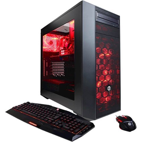 CyberPowerPC - Gamer Master Desktop - AMD Ryzen 7-Series - 16GB Memory - AMD Radeon RX 580 - 120GB Solid State Drive + 1TB Hard Drive - Black/Red-Front_Standard 