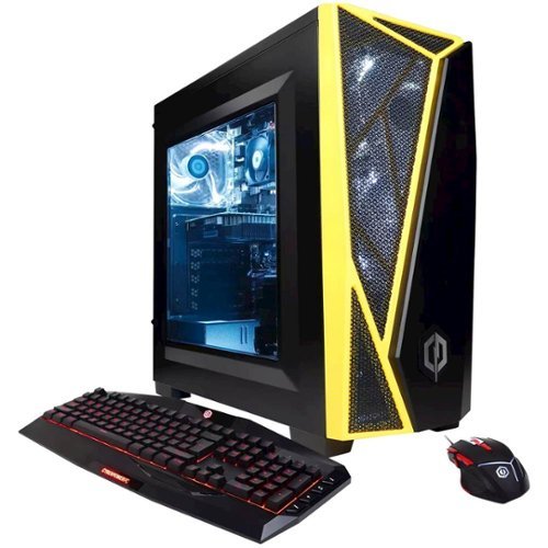 CyberPowerPC - Gamer Master Desktop - AMD Ryzen 5-Series - 8GB Memory - AMD Radeon RX 580 - 3TB Hard Drive - Black/Yellow-Front_Standard 