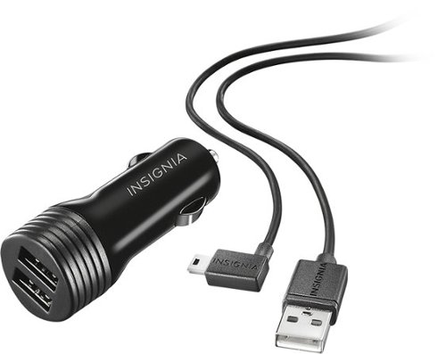  Insignia™ - Dual USB Universal Car Charger - Black