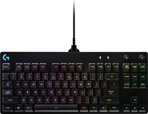  Logitech - G Pro Wired Gaming Mechanical Romer-G Switch Keyboard with RGB Backlighting - Black