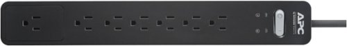 APC Essential Surge Arrest 7 Outlet 1440 Joules Surge Protector - Black GLOBAL SHIPPING