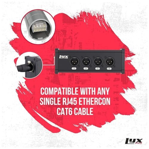Lyxpro 8 Channel Dual Input 3 Pin XLR Breakout, Male to RJ45