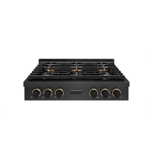ZLINE - Designer 36 in. 6 Burner DuoPro Gas Rangetop in Black Satin Steel with Black and Bronze Accents (PSRTBSZ-36-MBCB) - Black Satin Stainless Steel