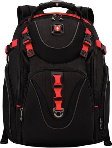 SwissGear - MAXXUM Laptop Backpack - Black/red-Front_Standard 